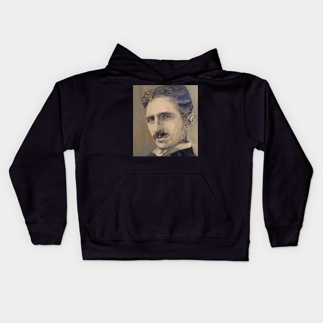 Tesla Kids Hoodie by Mike Nesloney Art